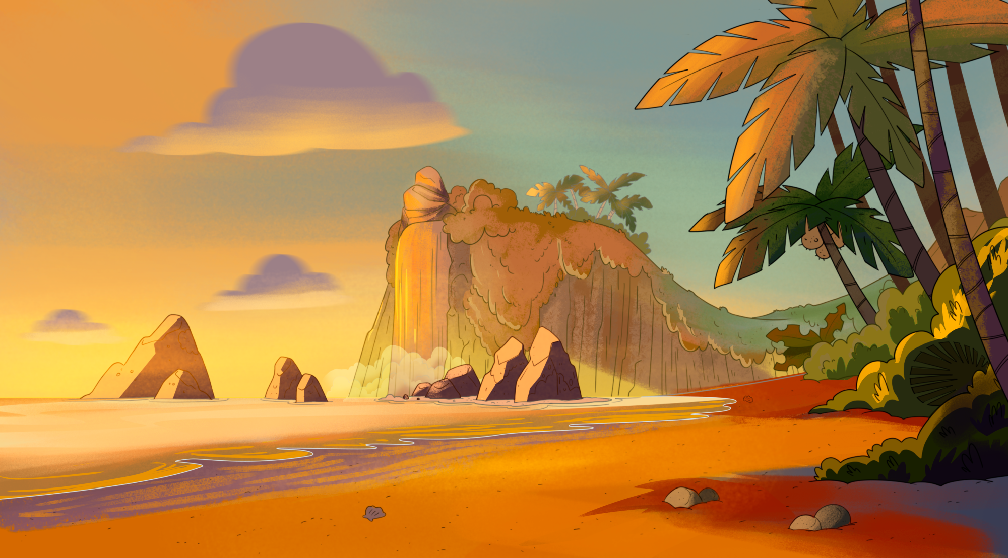 000_Island_Waterfall_atardecer
